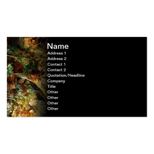 Sweet Autumn Abstract Fractal Art Business Card Templates (front side)