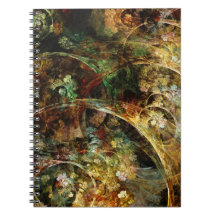 Sweet Autumn Abstract Fractal Art Spiral Note Books