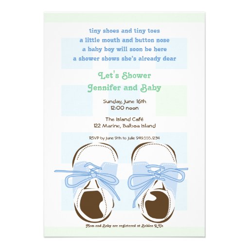 Sweet Baby Boy Saddle Shoe Shower Invitation