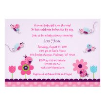Sweet Baby Bug Baby Shower Invitations