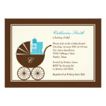 Sweet Baby Carriage Baby Shower Invitation - Blue
