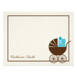 Sweet Baby Carriage Baby Thank You Card - Blue invitations