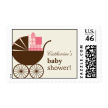 Sweet Baby Carriage Custom Postage Stamp - Pink
