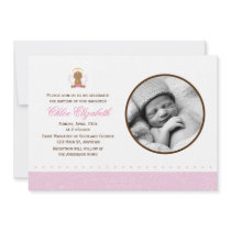 Sweet Baby Girl Photo Baptism Invites