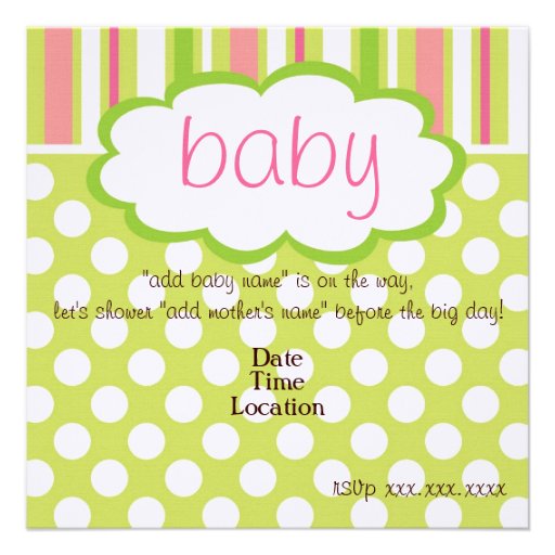 Sweet Baby Girl Shower Invitation Zazzle