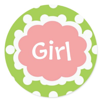 Gril on Sweet Baby Gril Sticker Pink And Green Customizable Sticker