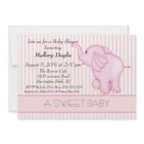 Sweet Baby Light Pink Elephant Baby Shower invitations by celebrateitinvites Sweet Baby Light Pink Elephant Baby Shower invitations