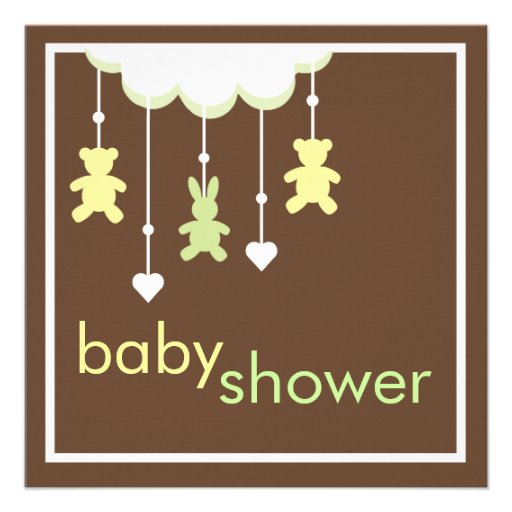 Sweet Baby Neutral Mobile Baby Shower Invitation