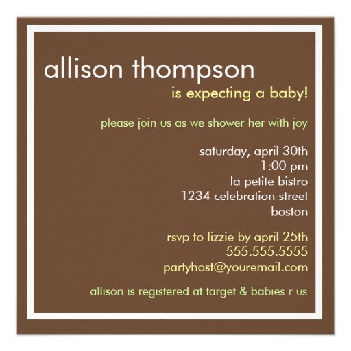 Sweet Baby Neutral Mobile Baby Shower Invitation
