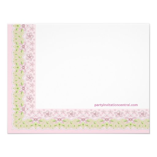 Sweet Baby Pink and Green Baby Shower Custom Announcements