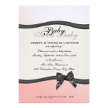 Sweet Baby Polka Dots and Bow Custom Invitations