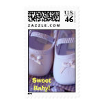 Sweet Baby! postage stamps Purple Baby Shoes