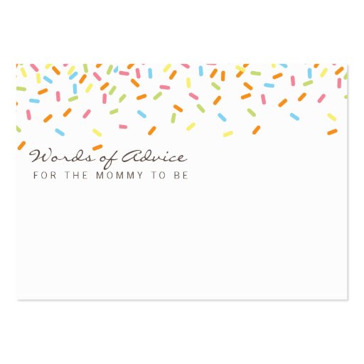 Sweet baby Sprinkle Mommy Advice Cards Business Card