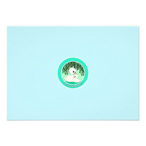 Sweet Baby Swan Baby Shower invitation Mommy Kiss