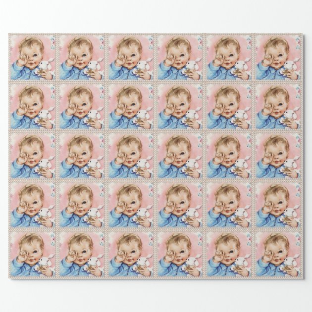 Sweet Baby Vintage Baby Shower Wrapping Paper 2/4
