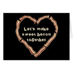 Sweet bacon heart Valentine's day Greeting Card