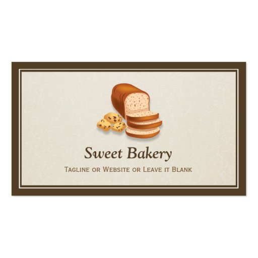 Sweet Bakery Bread Cookies Baker - Simple Elegant Business Card Template (back side)
