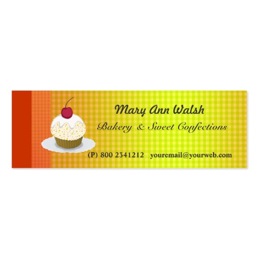 Sweet Bakery Cake Cupcakes & Confections Business Cards (front side)