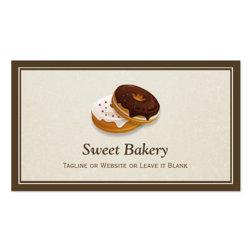 Sweet Bakery Donuts Baker - Simple Professional Business Card Template (back side)