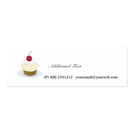 Sweet Bakery  Pretty Cupcakes Baker Confections Business Card Template (back side)