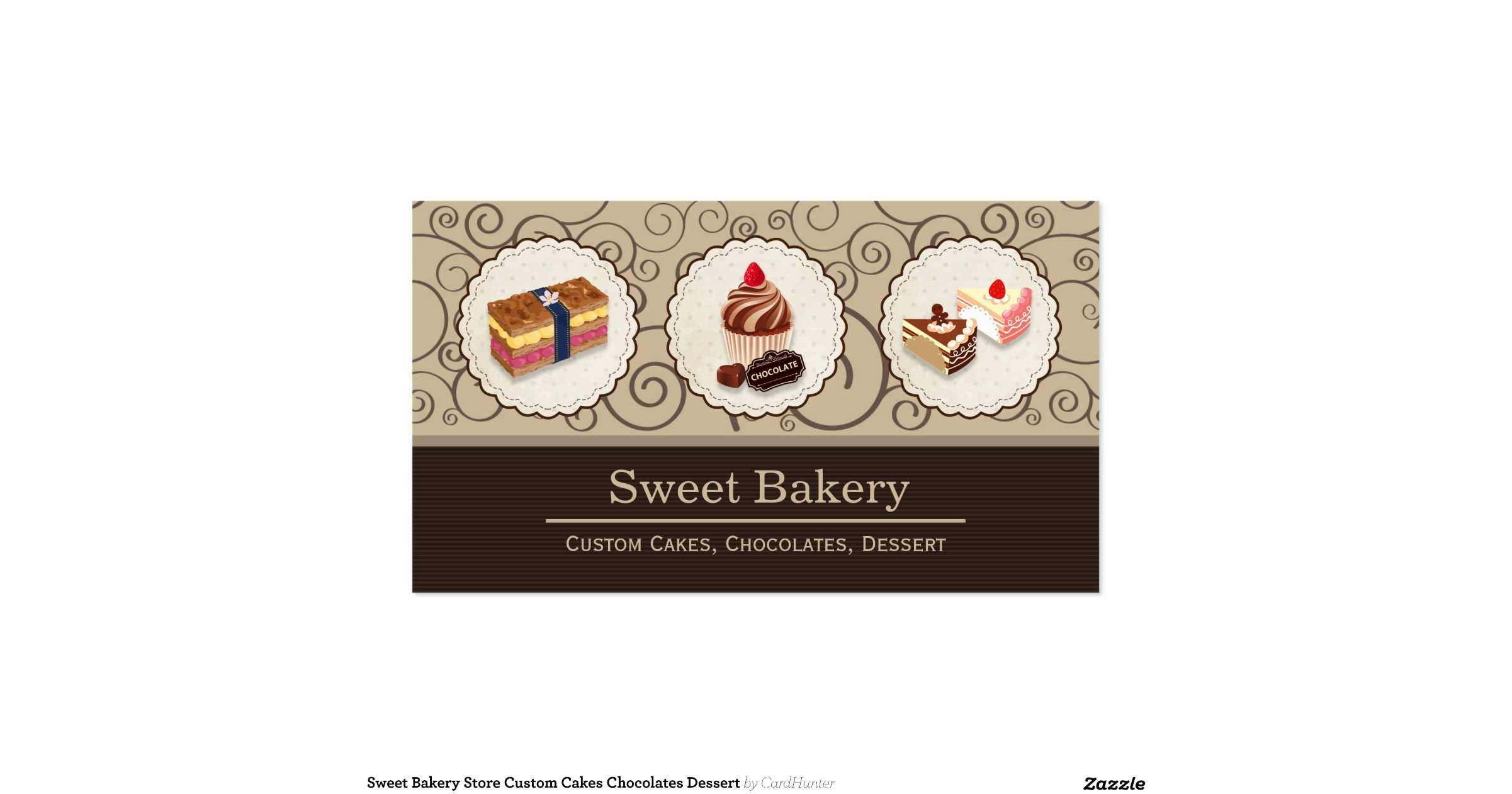 Sweet Bakery Store Custom Cakes Chocolates Dessert DoubleSided