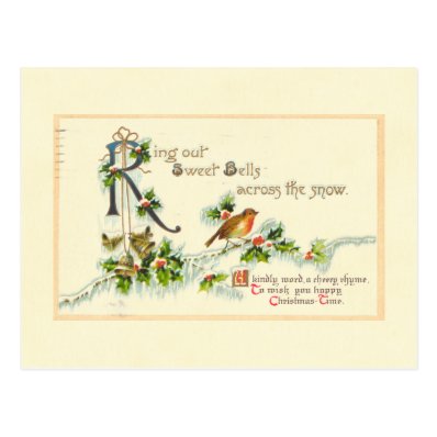 Sweet Bells Vintage Christmas Postcard