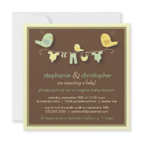 Sweet Bird Family Couples Baby Shower Invitation