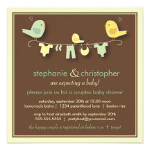 Sweet Bird Family Couples Baby Shower Invitation