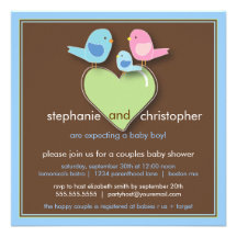 Sweet Bird Family Couples Baby Shower Invitation