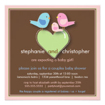 Sweet Bird Family Couples Baby Shower Invitation