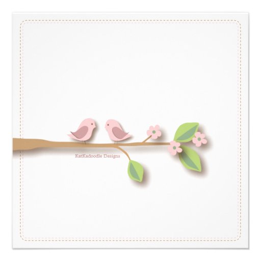 Sweet Birdie It's a Girl Baby Shower Invitation