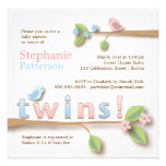 Sweet Birdie Twin Boy Girl Baby Shower Invitation