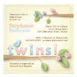 twin, baby, shower, bird, blue, brown, boy, girl,