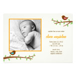 Sweet Birdies Baby Birth Announcement invitations