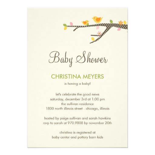 Sweet Birdies Baby Shower Invitation
