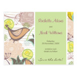 Sweet Birds Floral Garden Save The Date Postcard