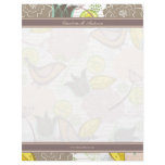 Sweet Birds Floral Garden Template Letterhead