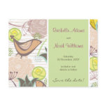 Sweet Birds Floral Pattern Save The Date Postcard Sweet Birds Floral Pattern Save The Date Postcard