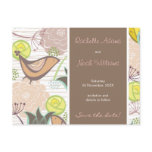 Sweet Birds Floral Pattern Save The Date Postcard Sweet Birds Floral Pattern Save The Date Postcard
