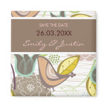 Sweet Birds Floral Save The Date Wedding Magnet magnets