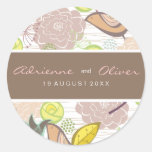 Sweet Birds Floral Wedding Favor Label Sticker