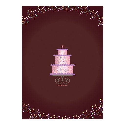 Sweet Birthday Cake Birthday Party Invitation