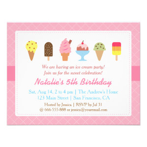 Sweet Birthday, Ice cream party invitations
