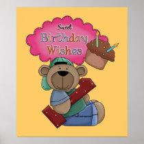 Sweet Birthday Wishes 1 Year Old Birthday Poster