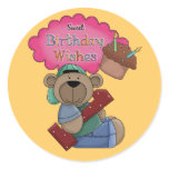 Sweet Birthday Wishes 1 Year Old Birthday Round Sticker