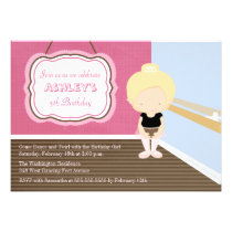 Sweet blonde ballet girl birthday party invitation