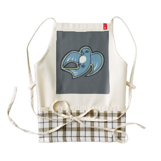 Sweet Blue And White Bird Ink Drawing Design Zazzle HEART Apron