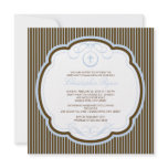 Sweet Blue Brown Cross Boy Communion Invitation