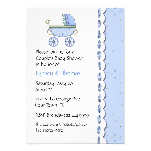 Sweet Blue Couple's Baby Shower Invitation