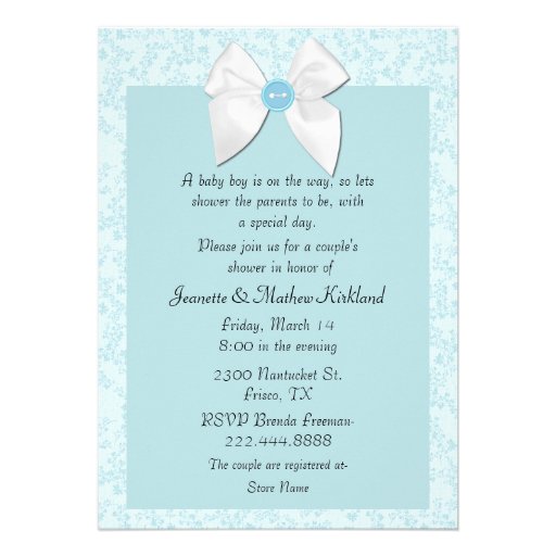 Sweet Blue Couple's Baby Shower Invitation